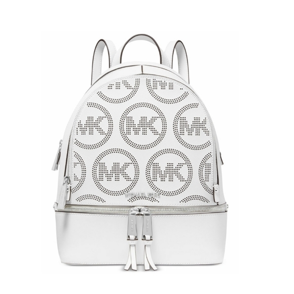 Michael Kors Rhea Medium Backpack White - Picture 4 of 8
